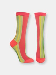 Iconics 6 Sock - Green Coral