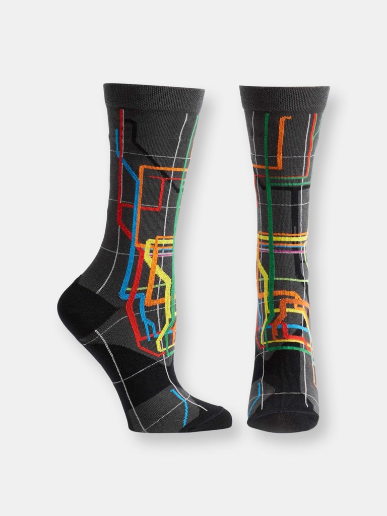 MTA Vignelli Diagram Subway Sock - Black