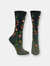 Tibetan Flowers Sock - Black