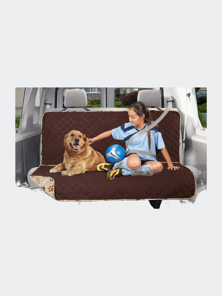 Dual Purpose Backseat/Cargo Cover Woof Print - Chocolate