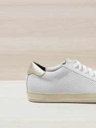 John White/Perforated Sneaker - White