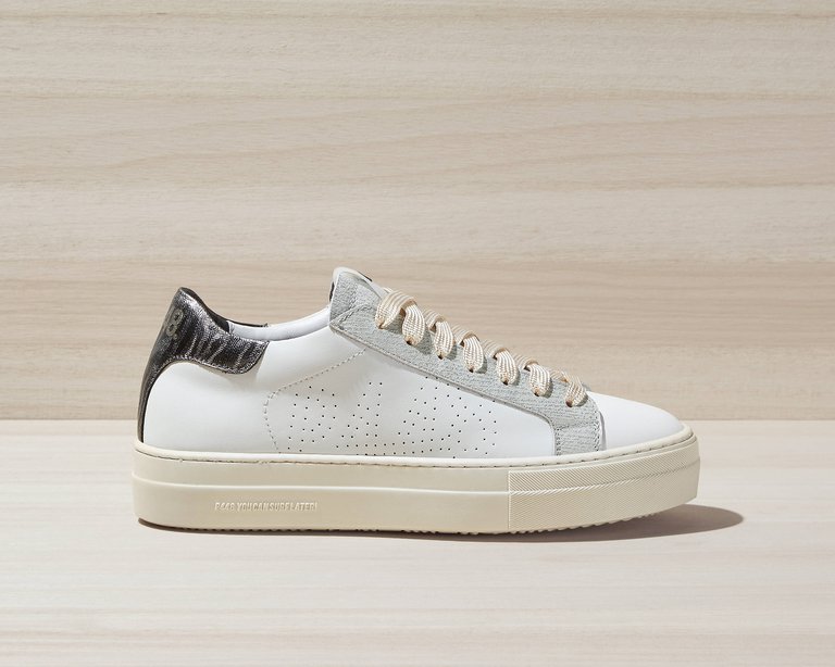 Thea Chalk Sneakers - White/Silver