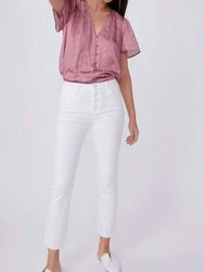 Cindy Crop Jeans In Cool White