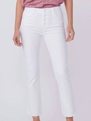Cindy Crop Jeans In Cool White - Cool White