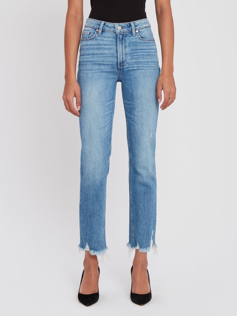 Cindy High Rise Straight Leg Jeans - Mel with Destroyed Hem