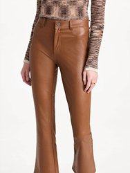 Claudine High Rise Straight Leg Ankle Jean - Cognac Luxe Coating