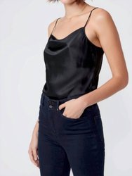 Giovanna Silk Bodysuit - Black