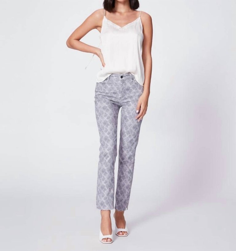 Hoxton High Rise Slim Outseam Slit Jean In Snake - Snake