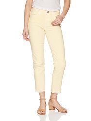 Hoxton Straight Ankle Jean - Faded Pastel Yellow