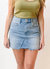 Jessie Raw Hem Denim Skirt - Lightwash