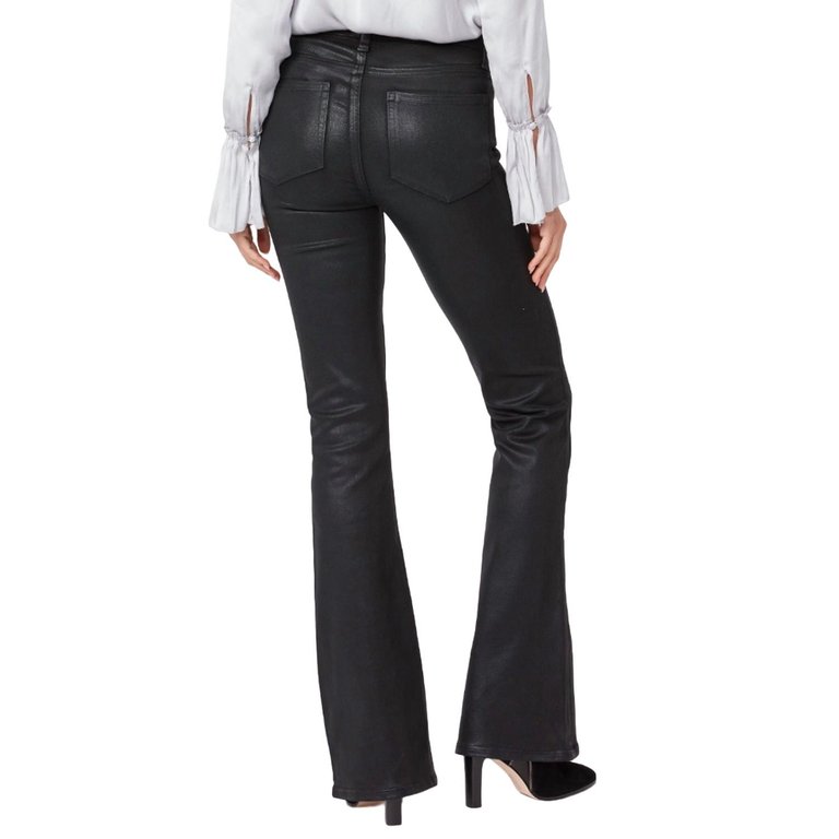 Lou Lou Coated High Rise Flare Jeans In Black