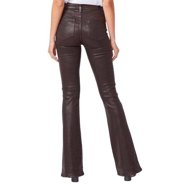 Lou Lou Coated High Rise Flare Jeans In Chicory Luxe Coating