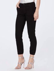 Mayslie Velvet Jogger In Black - Black