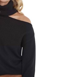 Raundi Open Shoulder Sweater In Black