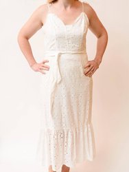 Seryne Eyelet Midi Dress - White
