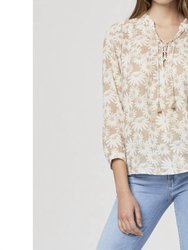 Sharene Top - Taupe/White Floral