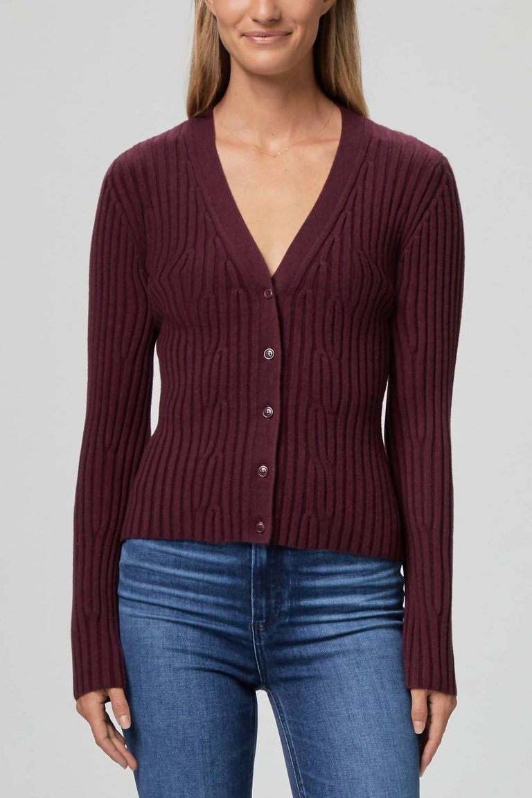 Shirin Cardigan In Aubergine - Aubergine