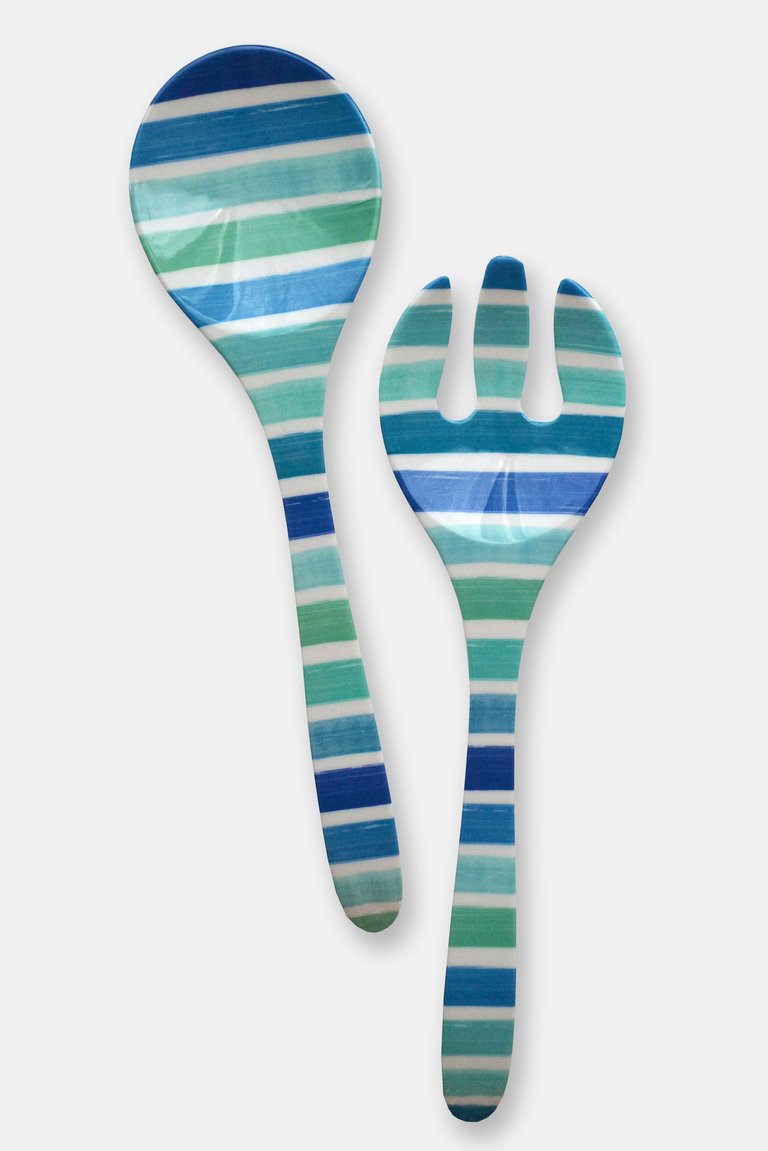 Brushstroke Stripe Salad Servers