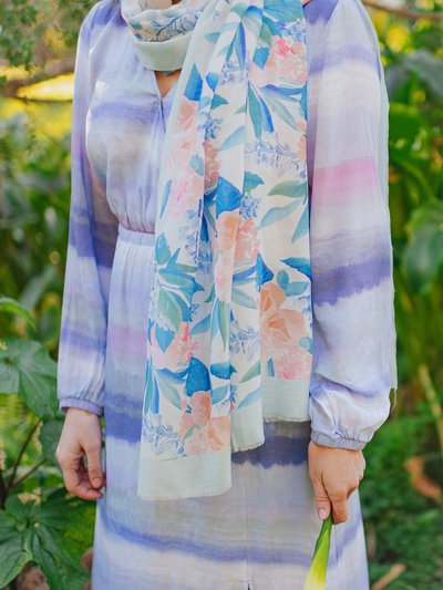 Paint & Petals Pacific Blue Long Scarf product