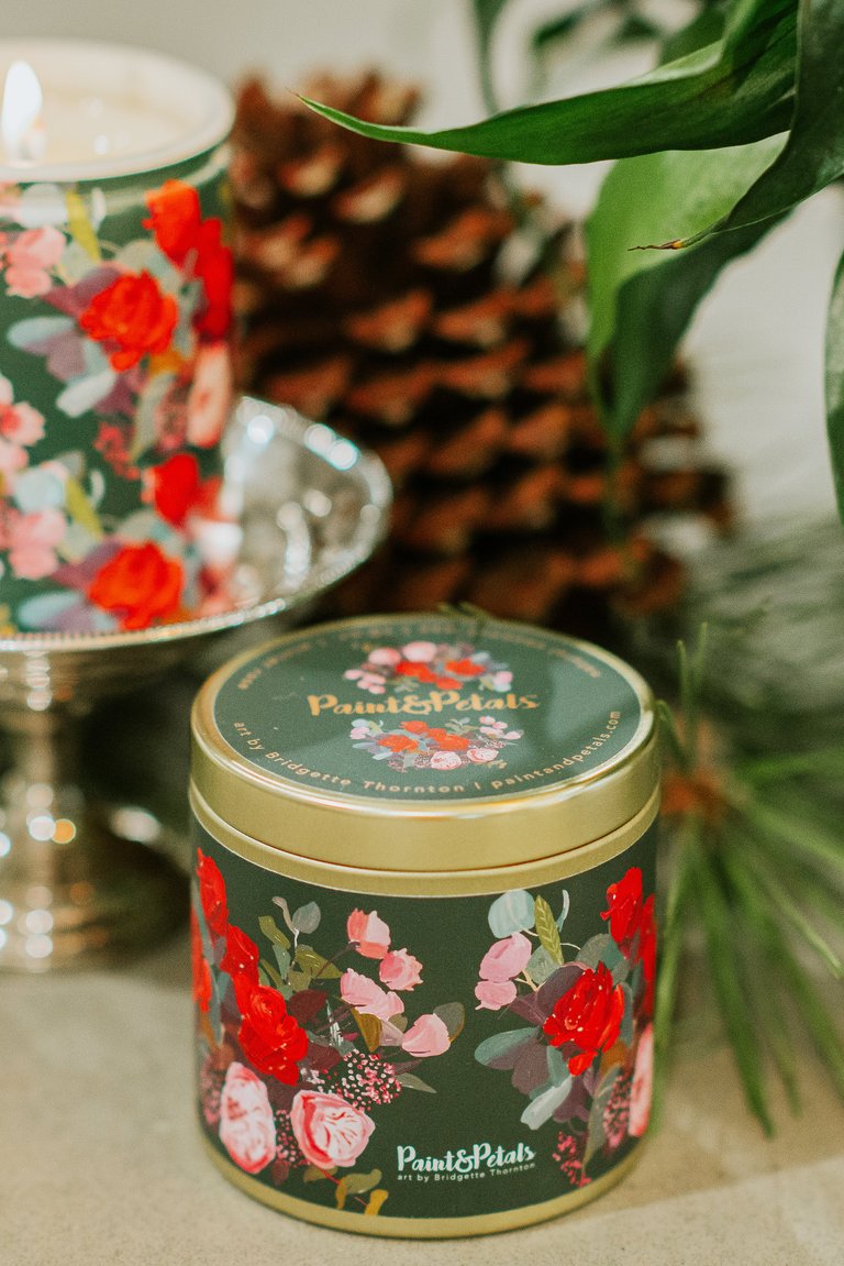 Red Rose Tin Candle