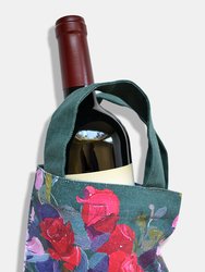 Red Roses Fabric Wine Bag