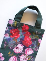 Red Roses Fabric Wine Bag