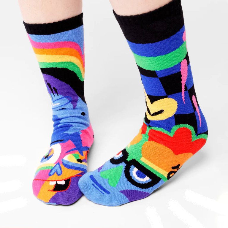 3 PAIRS OF SOCKS! Mismatched Socks for Adults and Kids (Limited Edition!) 2 Be You Collection - Silly Serious Shy Outgoing Planner Spontaneous