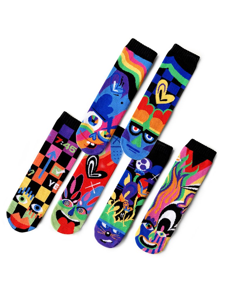 3 PAIRS OF SOCKS! Mismatched Socks for Adults and Kids (Limited Edition!) 2 Be You Collection - Silly Serious Shy Outgoing Planner Spontaneous - Black