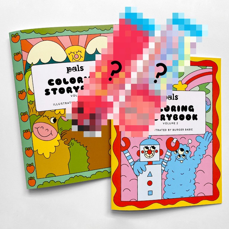 Coloring Books + Mystery Socks Bundle - Multicolor