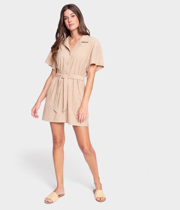 Cabana Shirtwaist Dress - Khaki