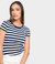 Classic Striped Short Sleeve Baby Tee - White/Navy