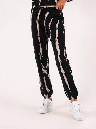 Pam & Gela Bleach Tie Dye Gym Sweatpants In Black/Cream product