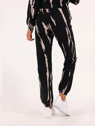 Bleach Tie Dye Gym Sweatpants In Black/Cream