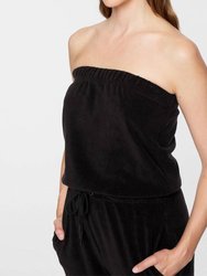 Terry Cloth Tube Jumpsuit In Black