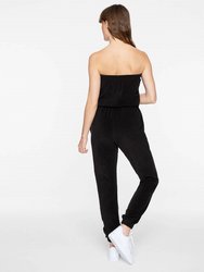 Terry Cloth Tube Jumpsuit In Black