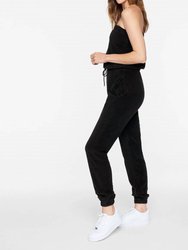 Terry Cloth Tube Jumpsuit In Black