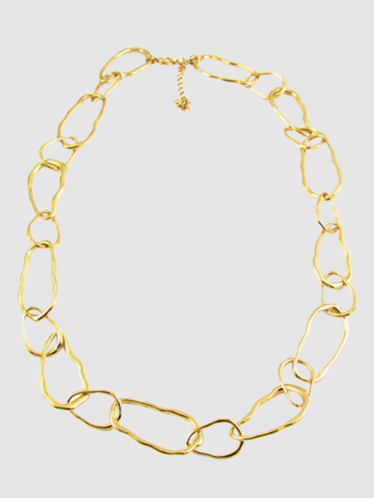 Organic Gold Link Necklace - Gold