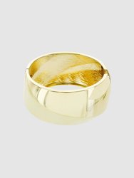 Shiny Gold Hinge Bangle - Gold