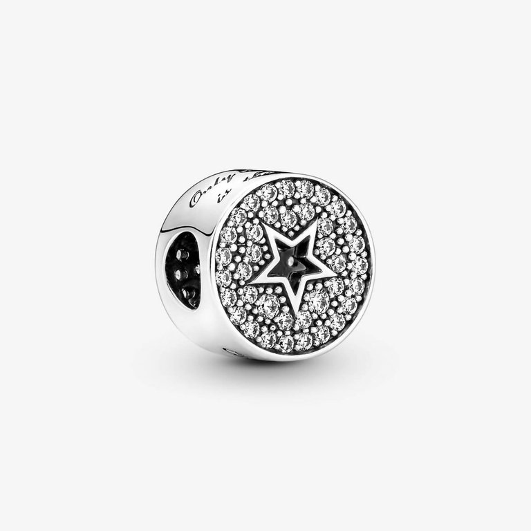 Congrats Charm With Clear Cubic Zirconia - Silver