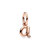 Letter A Script Alphabet Dangle Charm - Rose Gold