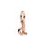 Letter D Script Alphabet Dangle Charm - Rose Gold