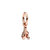 Letter H Script Alphabet Dangle Charm - Rose Gold