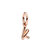 Letter K Script Alphabet Dangle Charm - Rose Gold