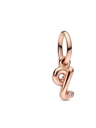 Letter Q Script Alphabet Dangle Charm - Rose Gold