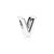Letter V Charm In Sterling Silver With Heart Pattern - Silver