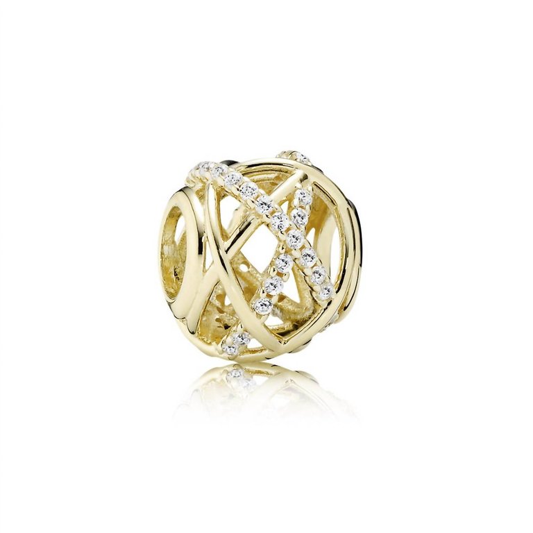 Openwork Abstract Charm With Cubic Zirconia - Gold