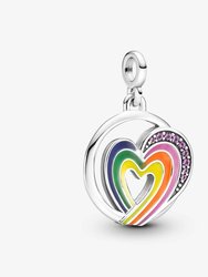 Rainbow Heart Of Freedom Medallion Charm In Multicolor - Multicolor