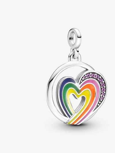 Pandora Rainbow Heart Of Freedom Medallion Charm In Multicolor product