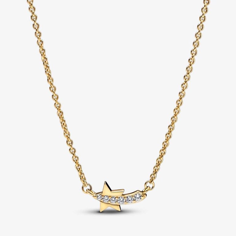 Shooting Star Pavé Collier Necklace In Gold - Gold