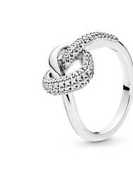 Women's Knotted Heart Sterling Ring - Silver